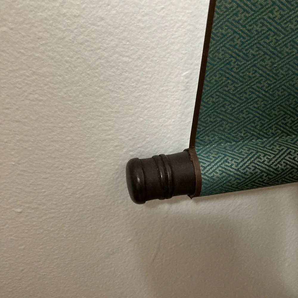 Elegant Green and Beige Wall Scroll